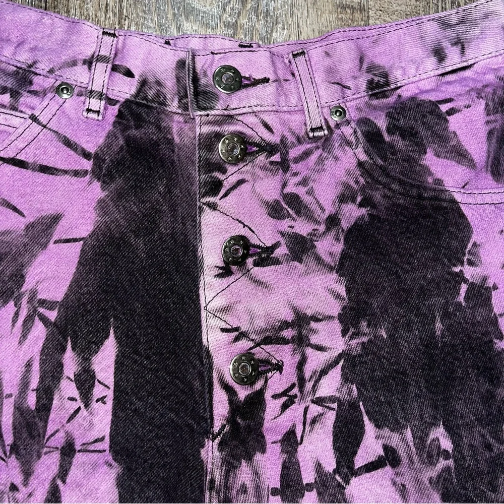 Vintage Lee Denim 1980s Denim Mom Jean Shorts‎ Purple Cutoff DIY
